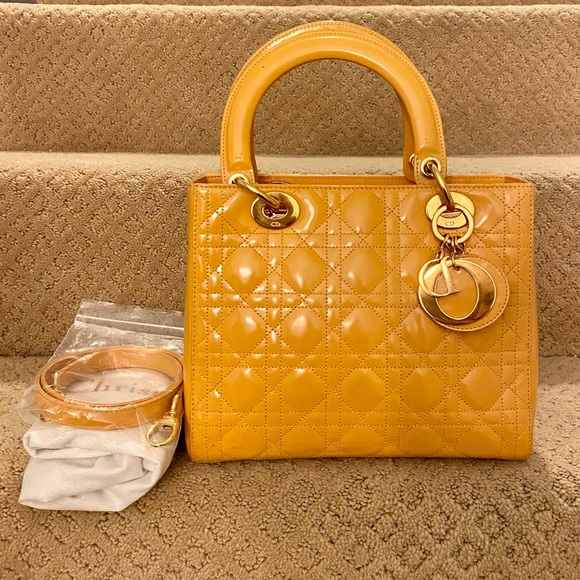 Authentic Christian Dior lady medium yellow